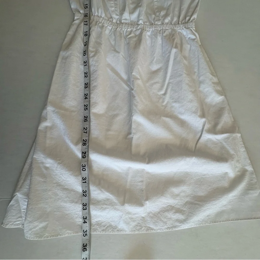 J. Crew Ruffle shoulder A line dress white size 0 100% cotton